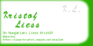 kristof liess business card