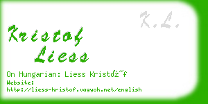 kristof liess business card